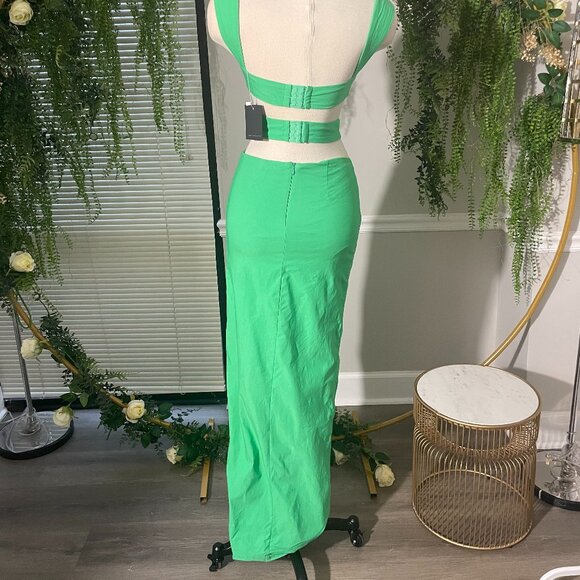 Michael Costello Green Cutout Maxi Dress - Picture 3 of 3
